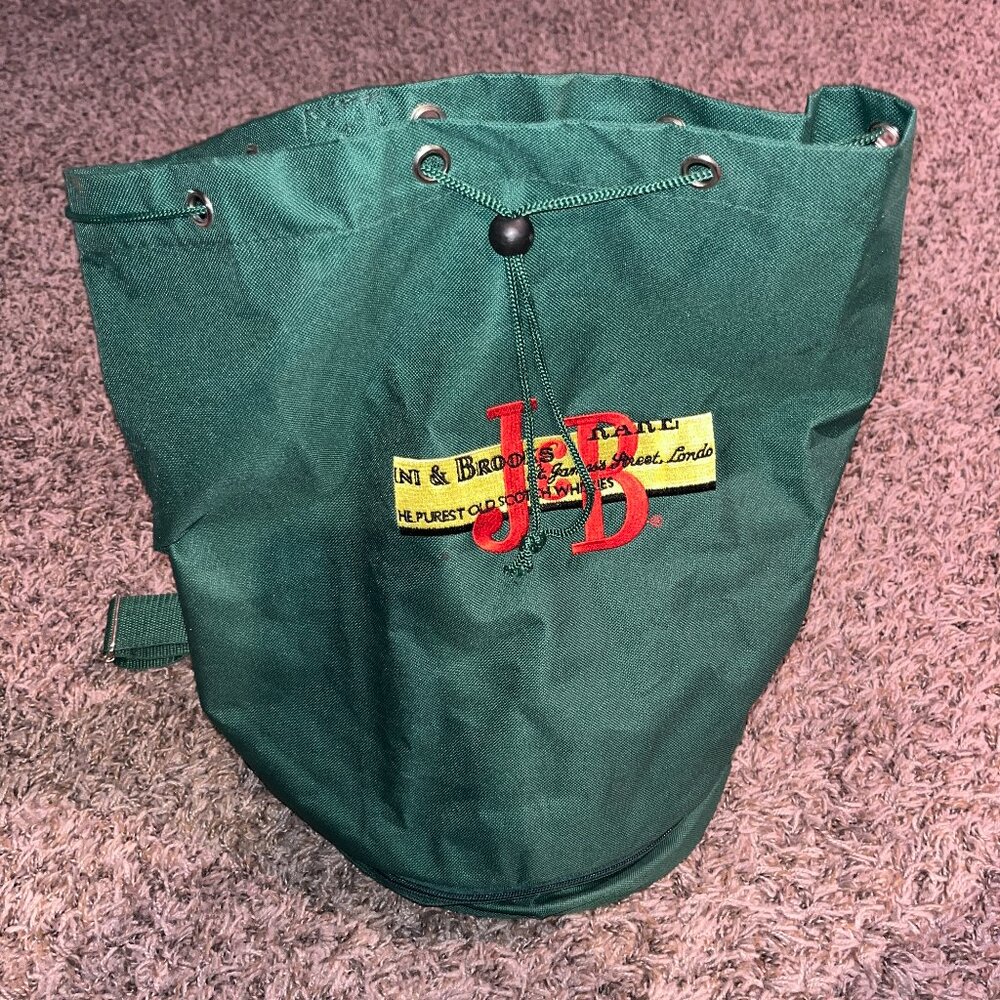 J&B Old Scotch Whiskies Strap Shoulder Sling Bag Backpack Green Embroidery Logo